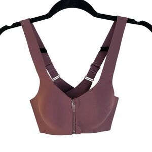 KNIX Catalyst Zip Front Racerback Sports Bra Plum 1